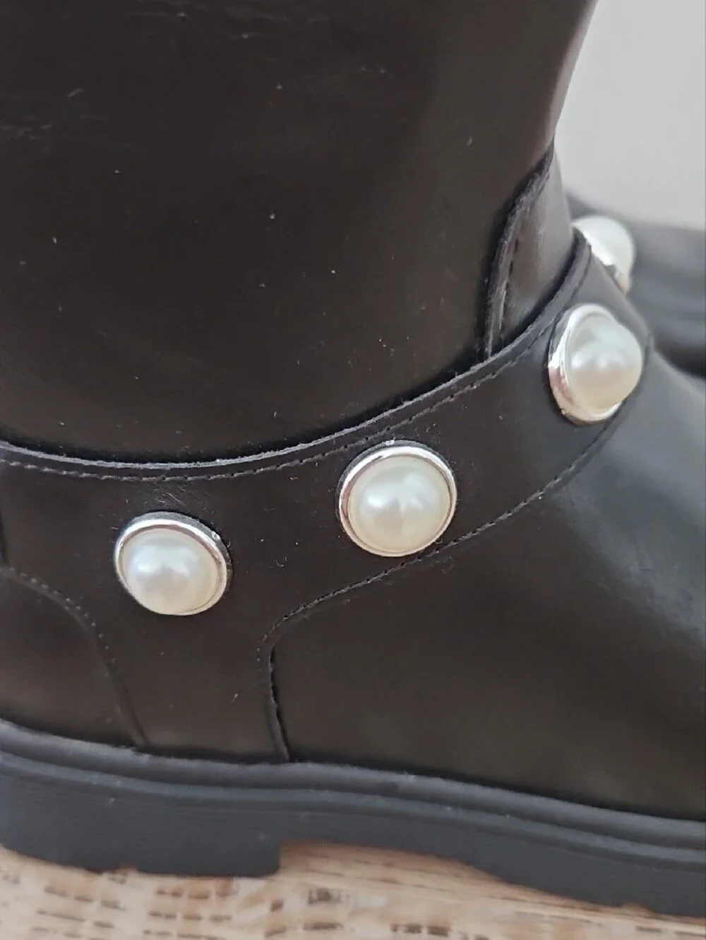 Sonoma Girls Black Pearl-Accent Mid-Calf Boots